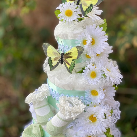 Easter Diaper Cake, Flowers Diaper Cake